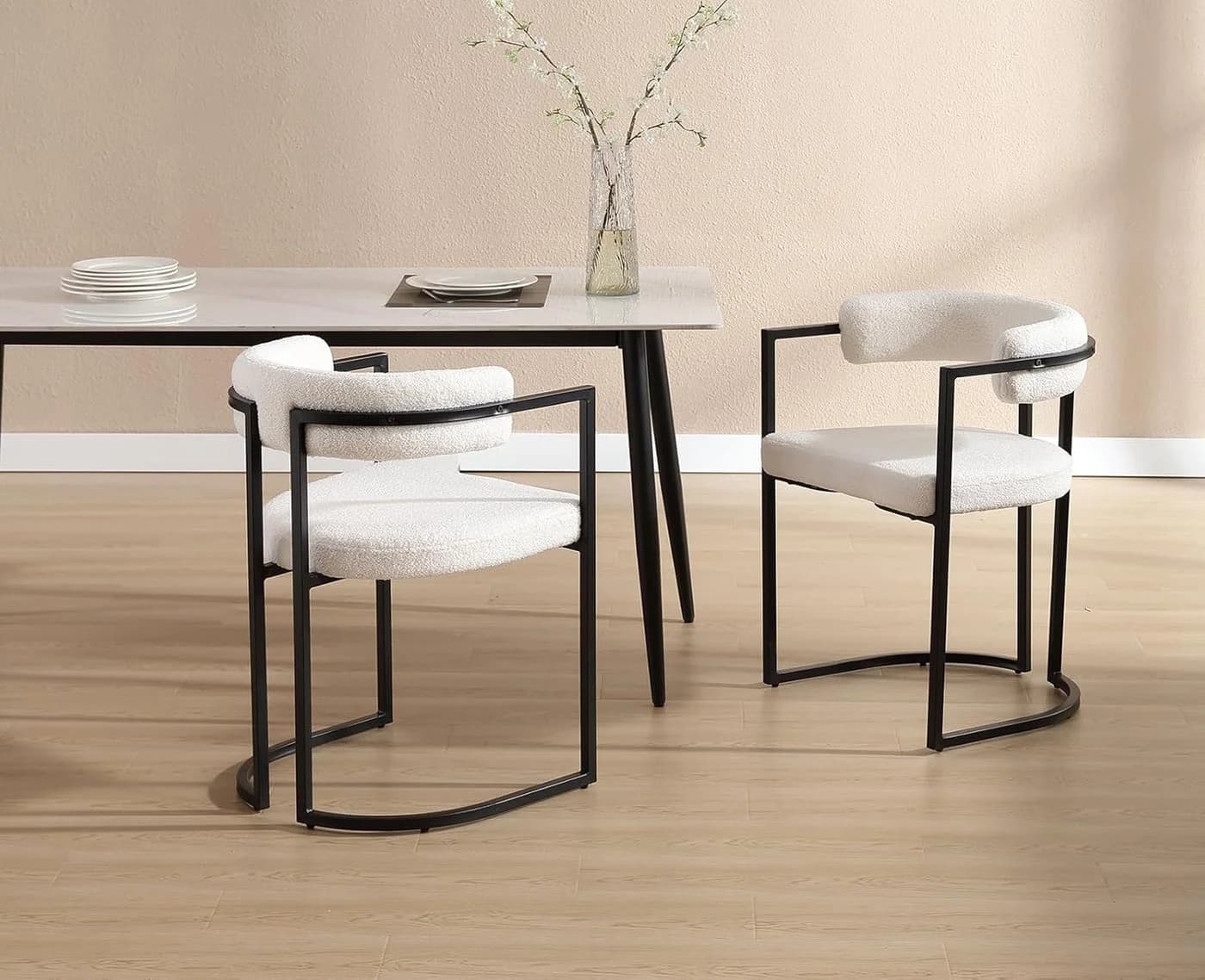 WAHSON OFFICE CHAIRS Esszimmerstuhl 2er Set Samt Metallbeine - Bild 5