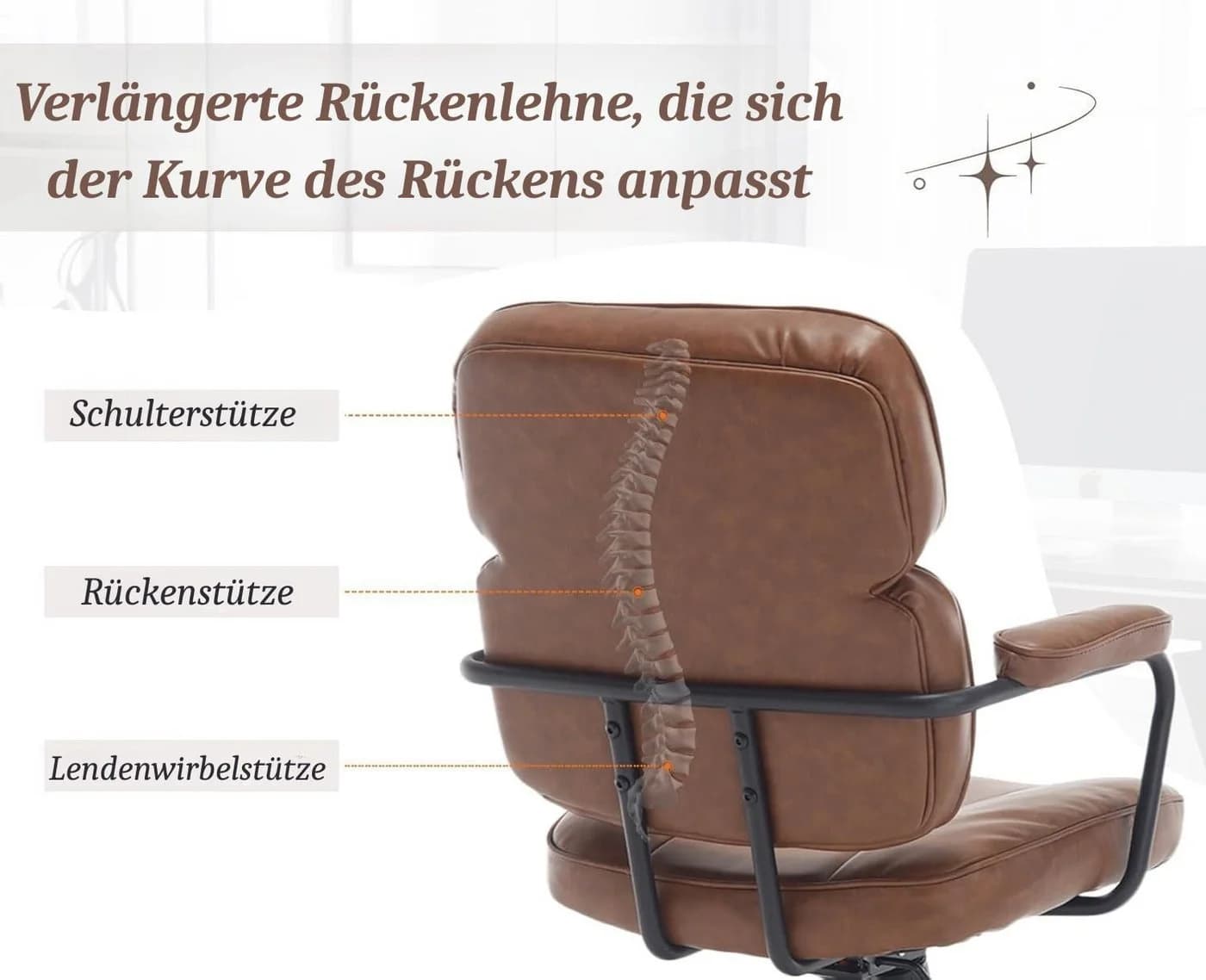 WAHSON OFFICE CHAIRS Schreibtischstuhl PU-Leder Ergonomisch - Bild 5