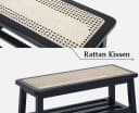 WAHSON Schuhbank Rattan Küchenbank Schwarz Bild 4