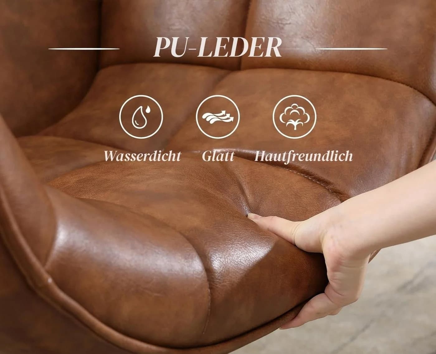 WAHSON OFFICE CHAIRS Loungesessel Armlehnstuhl PU-Leder - Bild 4