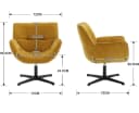 WAHSON Loungesessel Armlehnstuhl Gelb PU-Leder drehbar Bild 3