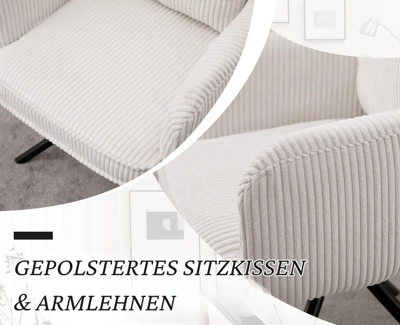 WAHSON OFFICE CHAIRS Bürostuhl Kordsamt Schwarz Ergonomisch 360° - Bild 4