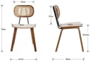WAHSON OFFICE CHAIRS Esszimmerstuhl 2er Set Beige PU-Leder Rattan Holz Bild 3