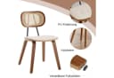 WAHSON OFFICE CHAIRS Esszimmerstuhl 2er Set Beige PU-Leder Rattan Holz Bild 5