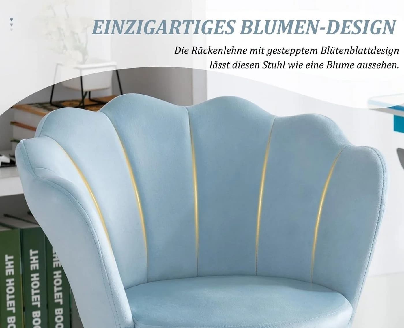 CHAIRUS Kinderdrehstuhl Blütenblatt-Design Samt - Bild 5
