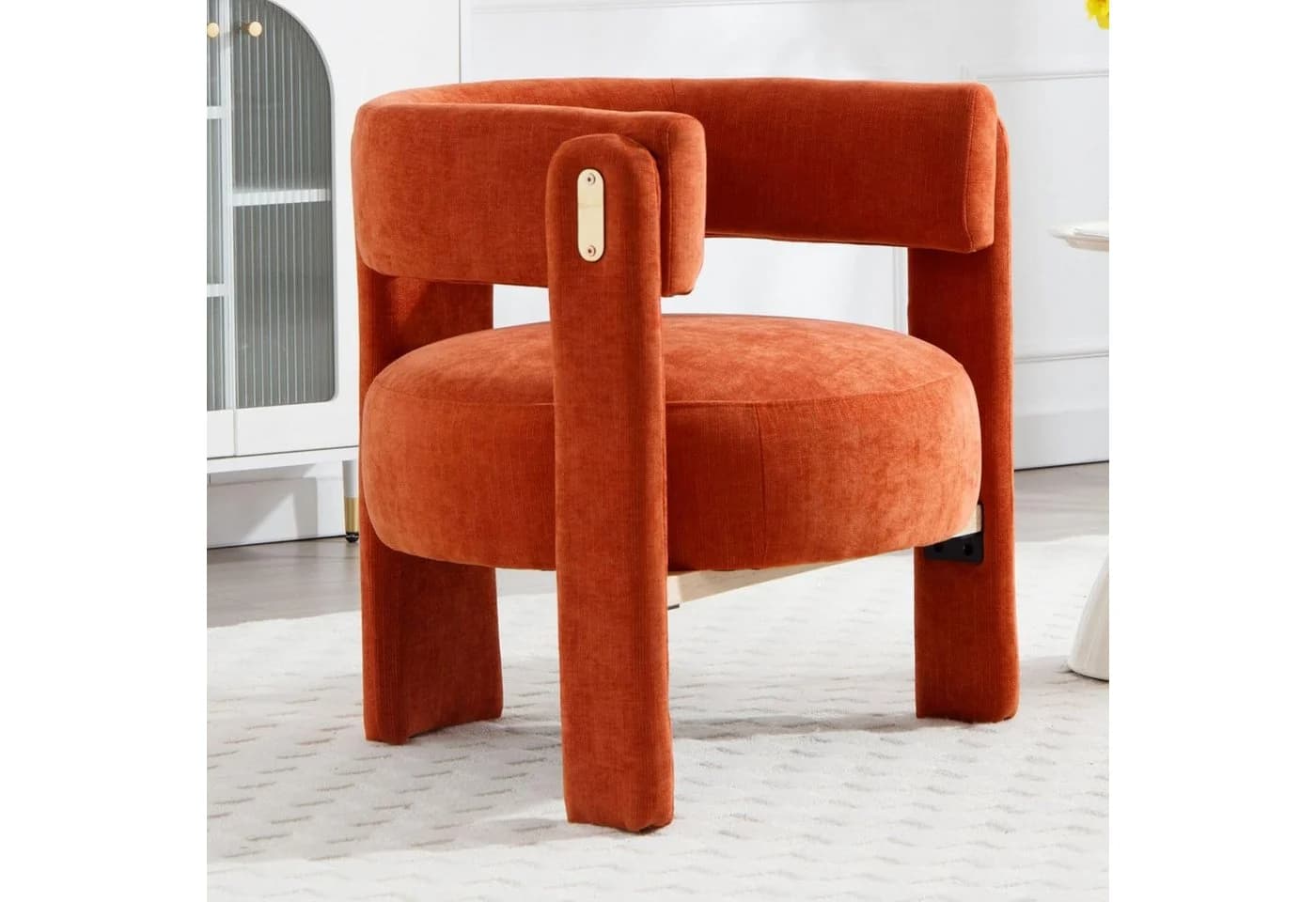 WAHSON Ohrensessel Moderner Loungesessel mit hoher Rückenlehne Orange