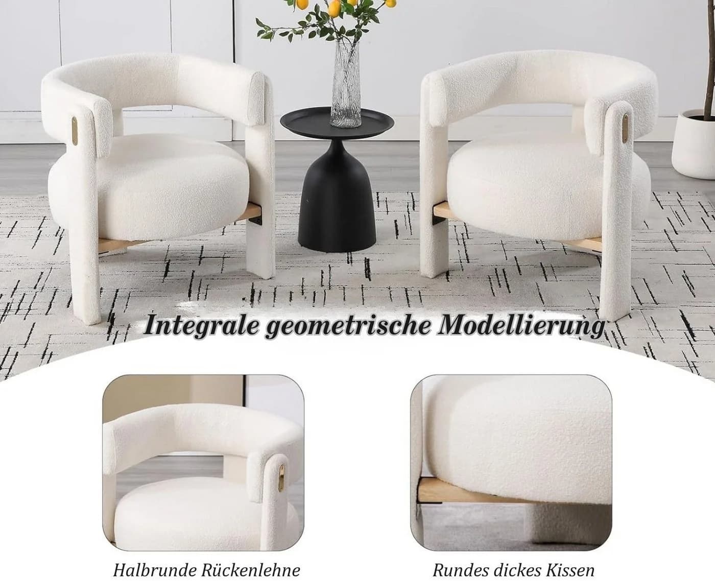 WAHSON OFFICE CHAIRS Ohrensessel Moderner Loungesessel mit hoher Rückenlehne - Bild 5