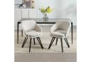 WAHSON Esszimmerstuhl 2er Set Leinen Beige mit Metallbeinen Bild 1