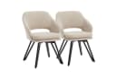 WAHSON Esszimmerstuhl 2er Set Leinen Beige mit Metallbeinen Bild 2