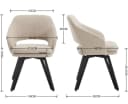 WAHSON Esszimmerstuhl 2er Set Leinen Beige mit Metallbeinen Bild 3
