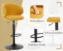 WAHSON Barhocker Leinen Gelb Höhenverstellbar Drehbar (2 St) Bild 5