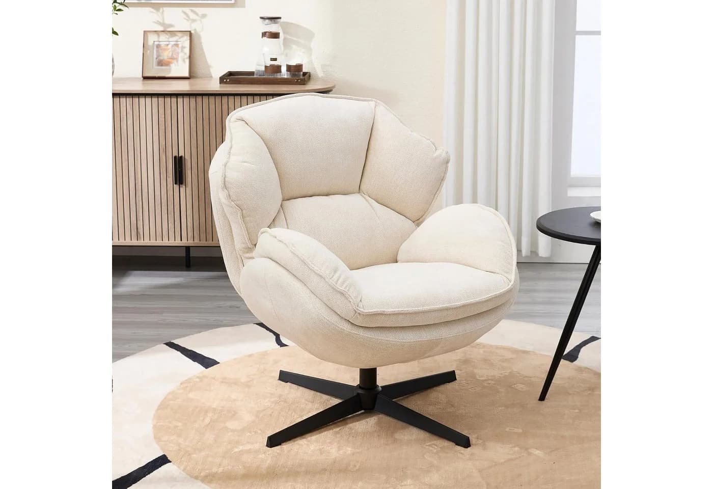 WAHSON OFFICE CHAIRS Loungesessel Modern Chenille/PU Weiß