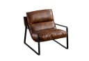 WAHSON Loungesessel Moderner PU-Leder/Chenille Ohrensessel Braun Bild 2