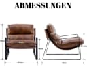 WAHSON Loungesessel Moderner PU-Leder/Chenille Ohrensessel Braun Bild 3