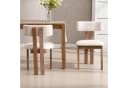 WAHSON Esszimmerstuhl 2er Set Retro Leinen/Samt Beige Bild 1