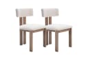 WAHSON Esszimmerstuhl 2er Set Retro Leinen/Samt Beige Bild 2