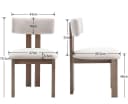 WAHSON Esszimmerstuhl 2er Set Retro Leinen/Samt Beige Bild 3