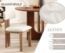 WAHSON Esszimmerstuhl 2er Set Retro Leinen/Samt Beige Bild 4