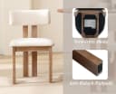 WAHSON Esszimmerstuhl 2er Set Retro Leinen/Samt Beige Bild 5