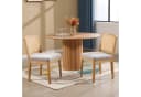 WAHSON Esszimmerstuhl 2er Set Chenille Grau Rattan-Rückenlehne Bild 1