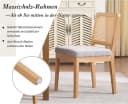 WAHSON Esszimmerstuhl 2er Set Chenille Grau Rattan-Rückenlehne Bild 5