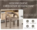 WAHSON Esszimmerstuhl 2er Set Chenille Schwunglehne Armlehnen Bild 5