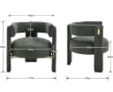 WAHSON OFFICE CHAIRS Ohrensessel Modern Grün Chenille Bild 3