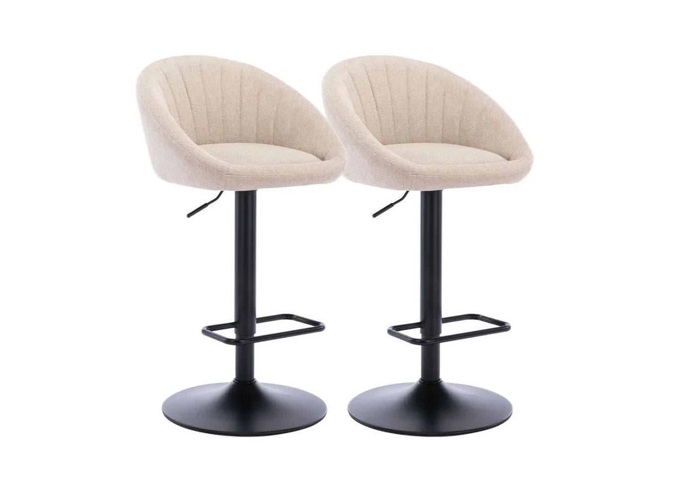 CHAIRUS Barhocker 2er Set Beige Drehhocker mit Rückenlehne - Bild 2