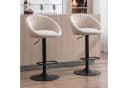 CHAIRUS Barhocker 2er Set Beige Drehhocker mit Rückenlehne Bild 3