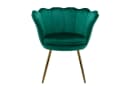 CHAIRUS Sessel Relaxsessel Grün Samt Goldfuß Blumenform Bild 2