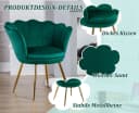 CHAIRUS Sessel Relaxsessel Grün Samt Goldfuß Blumenform Bild 5