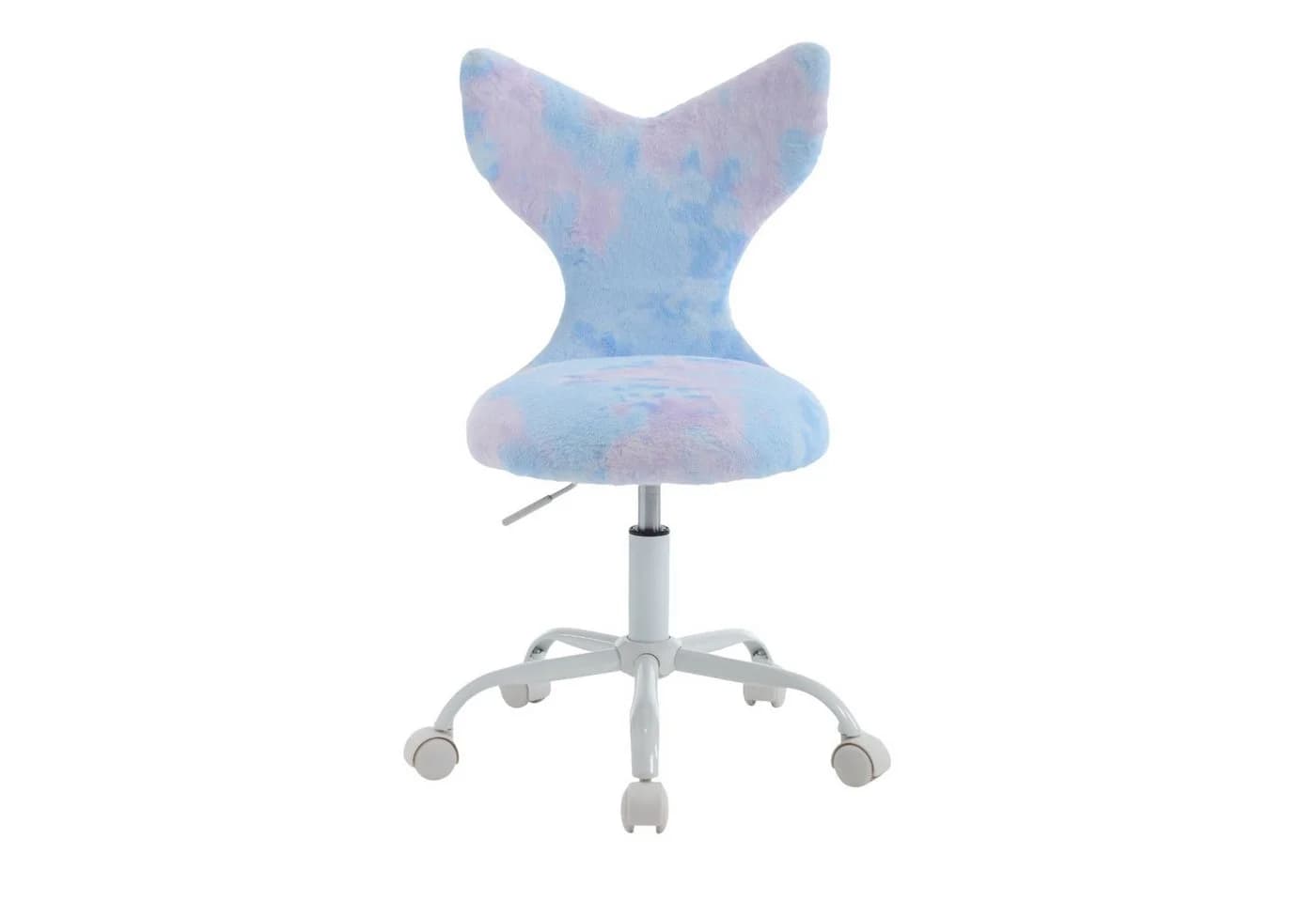 CHAIRUS Kinderdrehstuhl höhenverstellbar Meerjungfrau Kunstfell Blau - Bild 2