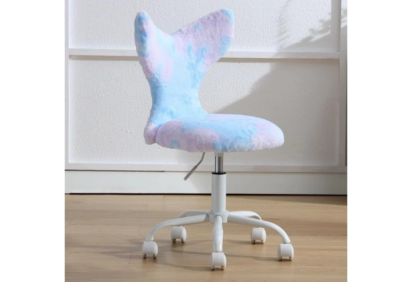 CHAIRUS Kinderdrehstuhl höhenverstellbar Meerjungfrau Kunstfell Blau - Bild 3