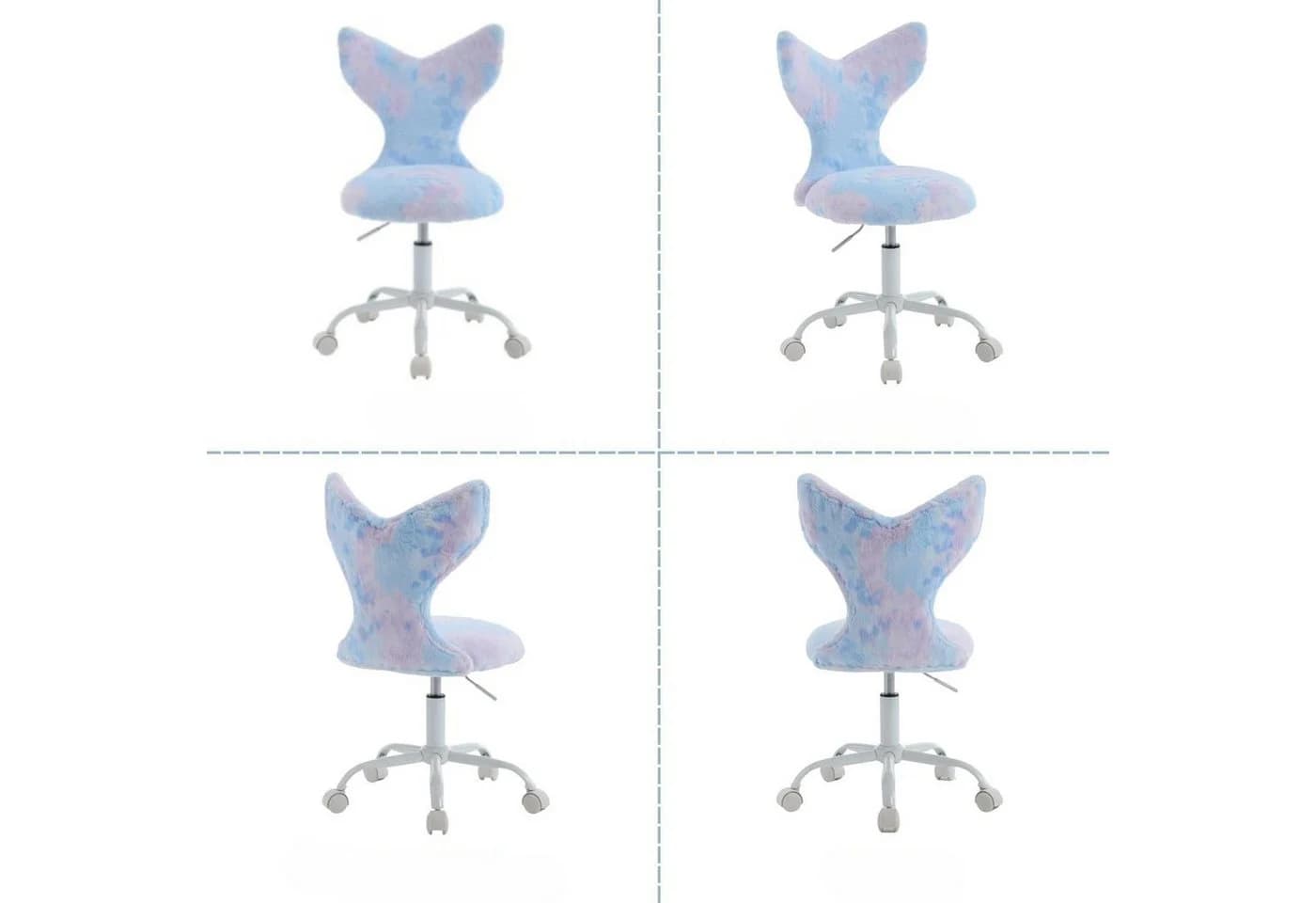 CHAIRUS Kinderdrehstuhl höhenverstellbar Meerjungfrau Kunstfell Blau - Bild 4