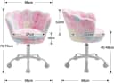 WAHSON OFFICE CHAIRS Kinder-Drehstuhl Samt/Kunstfell Blütenblatt-Design Bild 3