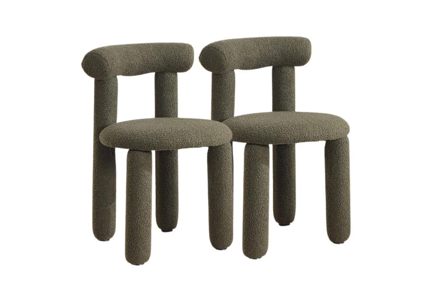 WAHSON OFFICE CHAIRS Esszimmerstuhl 2er Set Moderne Kunstfell - Bild 2