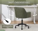 WAHSON Bürostuhl Samt/PU-Leder Grün Drehstuhl mit Metallgestell Bild 5
