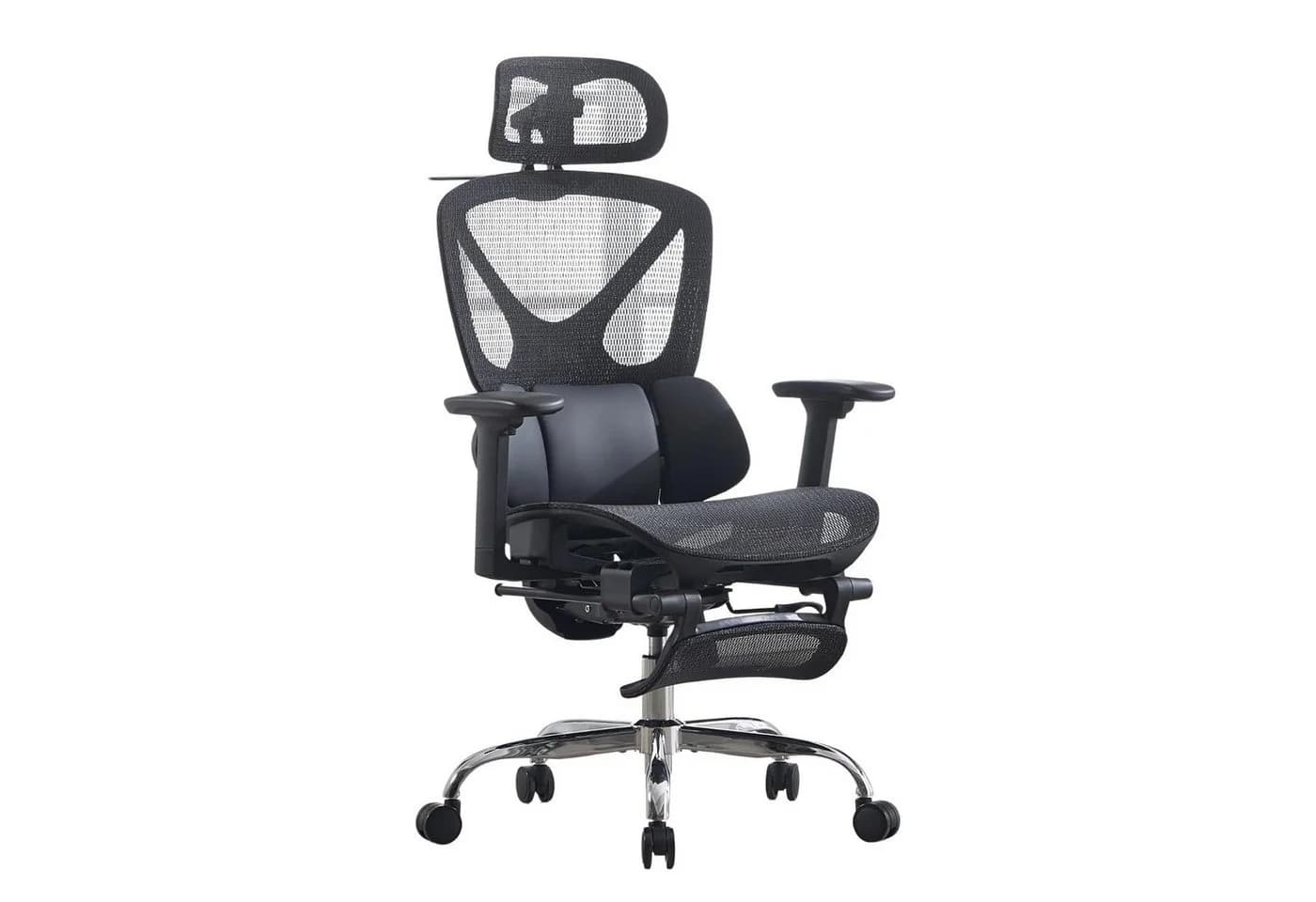 WAHSON OFFICE CHAIRS Ergonomischer Bürostuhl Schwarz mit Fußstütze - Bild 2