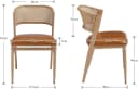 WAHSON OFFICE CHAIRS Esszimmerstuhl 2er Set Rattan Leinen Metallbeine Gelb Bild 3