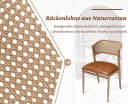 WAHSON OFFICE CHAIRS Esszimmerstuhl 2er Set Rattan Leinen Metallbeine Gelb Bild 4