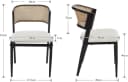 WAHSON OFFICE CHAIRS Esszimmerstuhl 2er Set Rattan Schwarz Bild 3