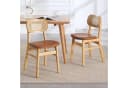 WAHSON Esszimmerstuhl Rattansessel 2/4er Set Braun Holz Bild 1