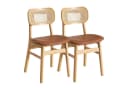 WAHSON Esszimmerstuhl Rattansessel 2/4er Set Braun Holz Bild 2