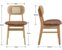 WAHSON Esszimmerstuhl Rattansessel 2/4er Set Braun Holz Bild 3