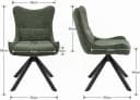 WAHSON OFFICE CHAIRS Esszimmerstuhl 360°Drehbar Chenille Grün Metallbeine Bild 1