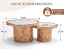 WAHSON OFFICE CHAIRs Couchtisch-Set Marmor-Optik Holzgestell Retro Bild 3