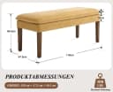 WAHSON OFFICE CHAIRS Sitzbank Chenille Gelb mit Massivholzbeinen Bild 1