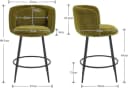 WAHSON OFFICE CHAIRS Barhocker 2er mit Lehne Chenille Grün Bild 1