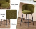 WAHSON OFFICE CHAIRS Barhocker 2er mit Lehne Chenille Grün Bild 4