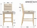 WAHSON OFFICE CHAIRS Barhocker 2er Set Beige Chenille mit Lehne Bild 1